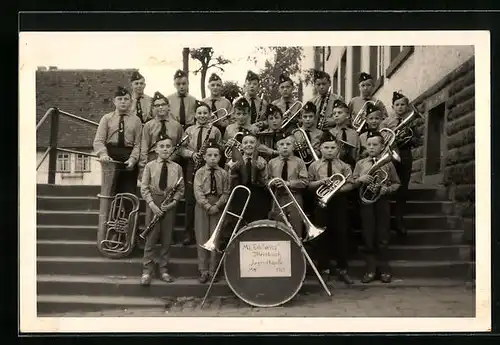 Foto-AK Ittersbach, Jugendkapelle mit Instrumenten