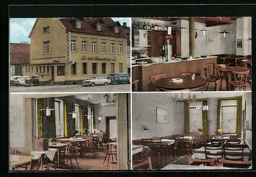 AK Karlsruhe-Knielingen, Restaurant Zur Rheinbrücke, Rheinbrückenstrasse 25, Innenansichten
