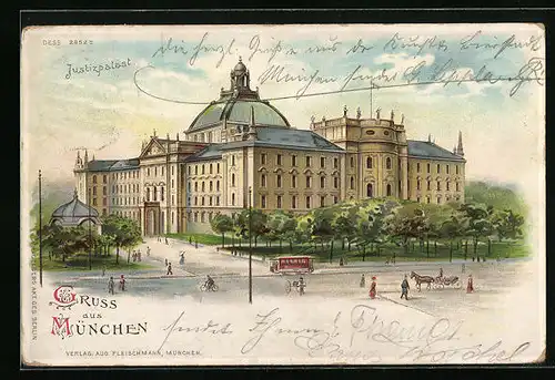 Lithographie München, Justizpalast
