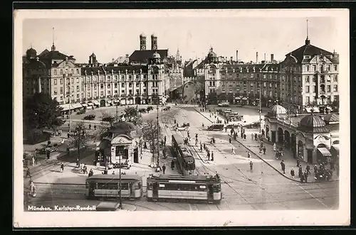 AK München, Karlstor-Rondell, Strassenbahn