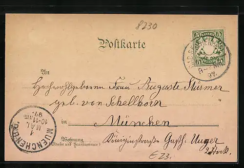 Lithographie Bad Reichenhall, Totalansicht mit Colonnade und Brunnenkapelle