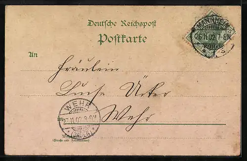 Lithographie Worms, Ludwig-Denkmal, Dom, Paulus-Museum, Wasserturm