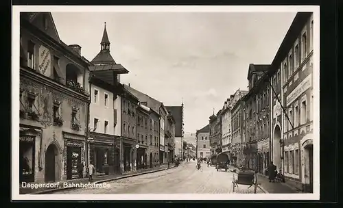 AK Deggendorf, Ansicht der Bahnhofstrasse