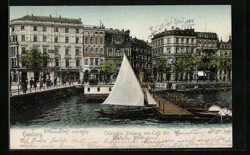 AK Hamburg, Colonaden Eingang mit Café Ott