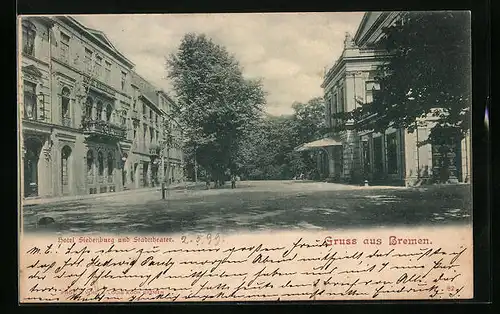 AK Bremen, Hotel Siedenburg und Stadttheater