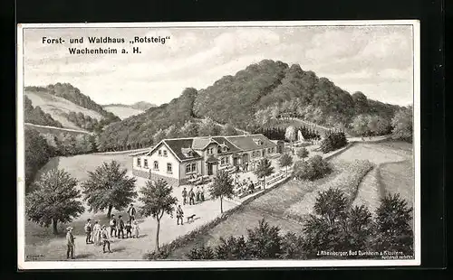 Künstler-AK Wachenheim a. H., Forst- und Waldhaus Rotsteig