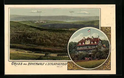 AK Schlangenbad, Landschaftspanorama und Hotel Hohenwald