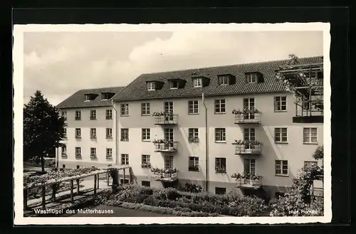 AK Karlsruhe-Rüppurr, Evang. Diakonissen-Anstalt, Westflügel des Mutterhauses