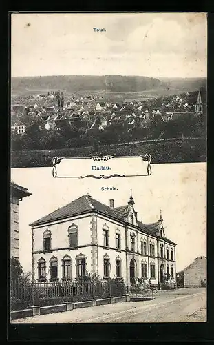 AK Dallau, Totalansicht mit Schule