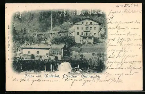 AK Weyarn, Gasthaus Weiglmühle im Mühlthal, Münchner Quellengebiet