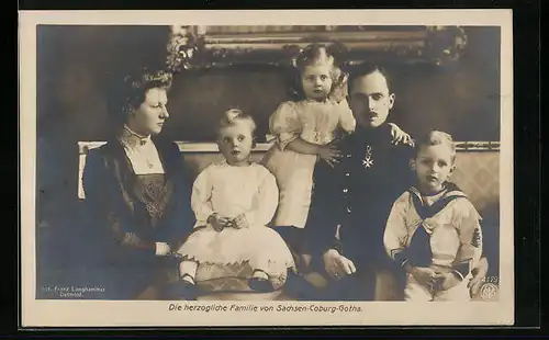 AK Die herzogliche Familie von Sachsen-Coburg-Gotha