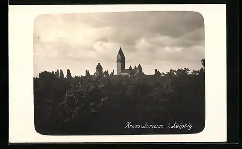 Foto-AK Leipzig, Ansicht des Krematoriums