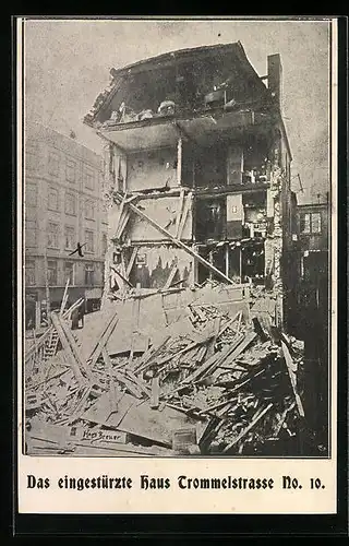 AK Hamburg, eingestürztes Haus Trommelstrasse 10