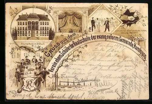 Lithographie Hamburg-St.-Pauli, Verein ehem. Schüler der Realschule der evang. reform. Gemeinde