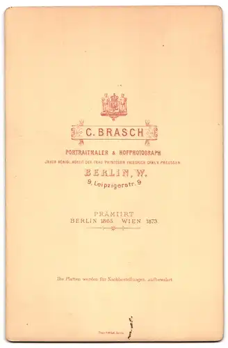 Fotografie C. Brasch, Berlin-W., Leipzigerstr. 9, Bürgerlicher Herr mit Schnauzbart