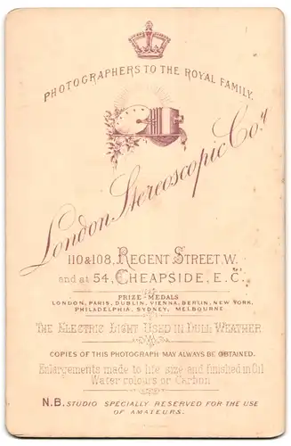 Fotografie London Stereoscopic Co., London-W, 110 & 108, Regent Street, Junger Herr im Anzug mit Fliege