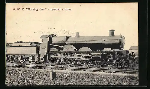 AK Englische Eisenbahn Nr. 1004, G.W.R. Morning Star 4 cylinder express