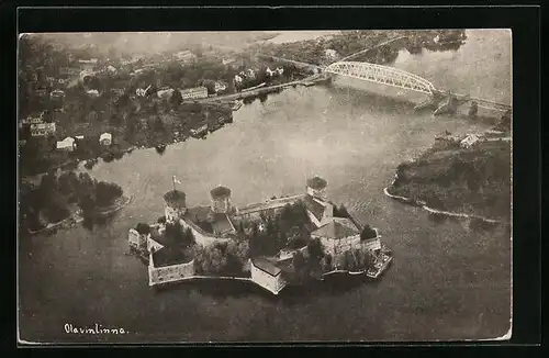 AK Olavinlinna, Fliegeraufnahme des Ortes