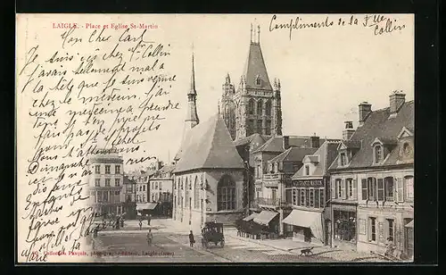 AK Laigle, Place et Eglise St-Martin