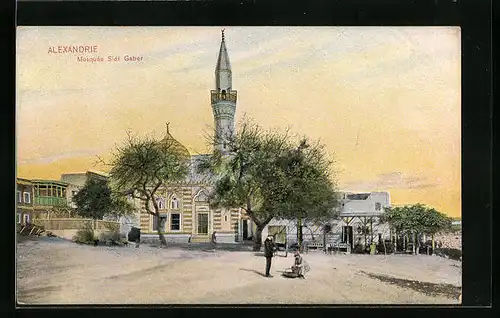 Künstler-AK Alexandria, Mosquée Sidi Gaber