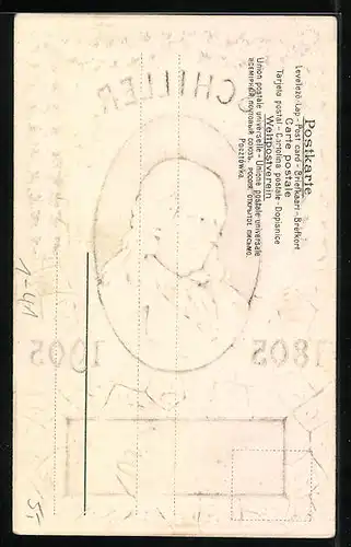 Präge-AK Portrait von Schiller