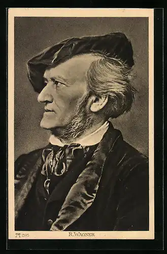 Künstler-AK Seitliches Portrait von R. Wagner