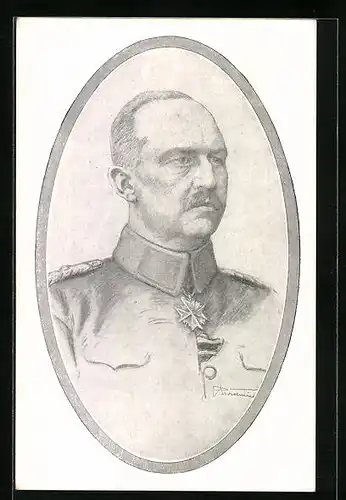 Künstler-AK Portrait von Erich Ludendorff in Uniform