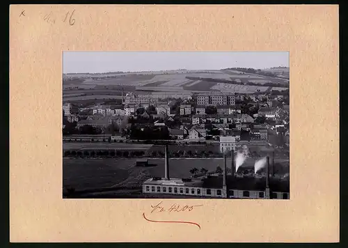 Fotografie Brück & Sohn Meissen, Ansicht Rosswein, Blick auf die Stadt mit den Fabriken