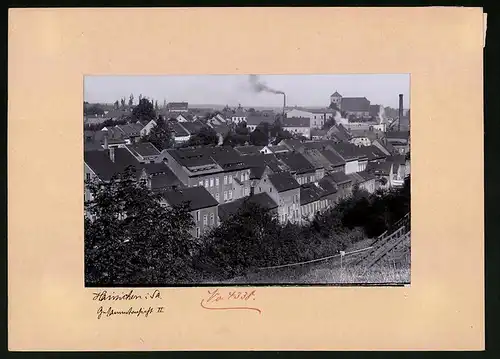 Fotografie Brück & Sohn Meissen, Ansicht Hainichen i. Sa., Blick über die Wohnhäuser auf die Stadt