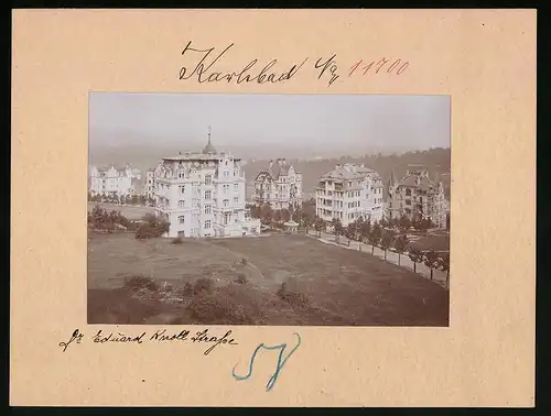 Fotografie Brück & Sohn Meissen, Ansicht Karlsbad, Blick auf die Dr. Eduard Knoll Strasse mit den Villen