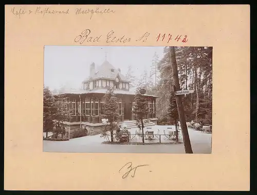 Fotografie Brück & Sohn Meissen, Ansicht Bad Elster, Partie am Cafe Waldquelle
