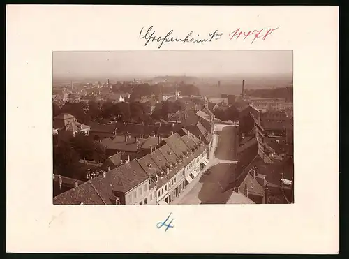 Fotografie Brück & Sohn Meissen, Ansicht Grossenhain i. Sa., Blick auf die Naundorfer Strasse mit Blick auf die Fabrike
