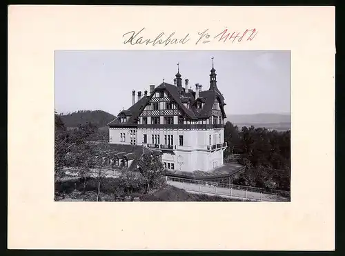 Fotografie Brück & Sohn Meissen, Ansicht Karlsbad, Partie am Cafe Jägerhaus