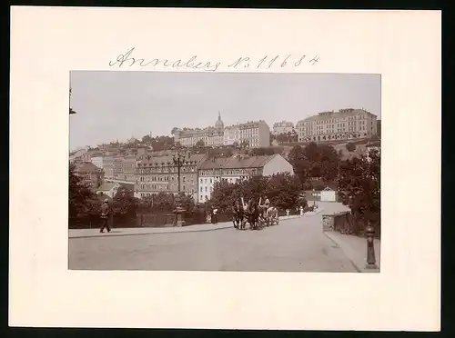 Fotografie Brück & Sohn Meissen, Ansicht Annaberg i. Erzg., Blick auf die Stadt mit Haus Weisbach & Waengler