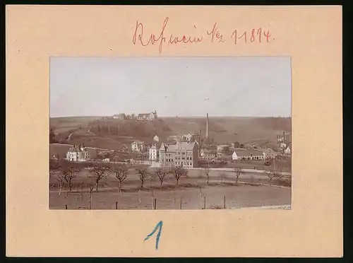 Fotografie Brück & Sohn Meissen, Ansicht Rosswein, Blick auf die Stadt mit Gasometer