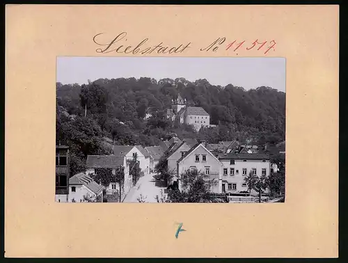 Fotografie Brück & Sohn Meissen, Ansicht Liebstadt, Strassenansicht mit Blick zum Schloss