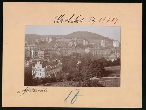 Fotografie Brück & Sohn Meissen, Ansicht Karlsbad, Partie an der Gartenzeile