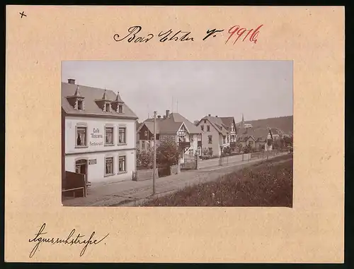 Fotografie Brück & Sohn Meissen, Ansicht Bad Elster, Agnesruhstrasse mit Restaurant & Cafe Toscana