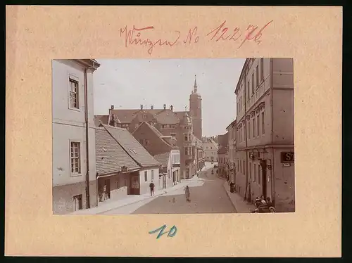 Fotografie Brück & Sohn Meissen, Ansicht Wurzen, Wenceslaistrasse Ecke Domgasse mit Tapeten & Linoleum-Laden