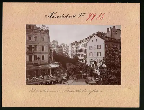Fotografie Brück & Sohn Meissen, Ansicht Karlsbad, Untere Parkstrasse, Hotels Kroh Donau, Weilburg, Venus, Franz Joseph