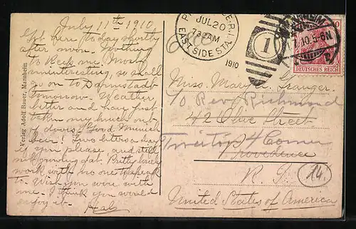 AK Mannheim, Strassenbahn am Kaiserring