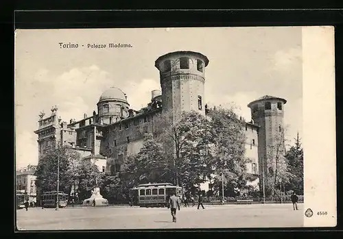 AK Torino, Palazzo Madame, Strassenbahn