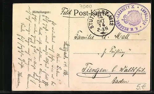 AK Stuttgart, Strassenbahn vor dem Kgl. Hoftheater