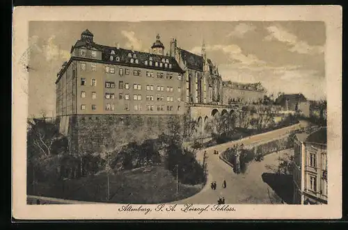 AK Altenburg, Strassenpartie vor dem Schloss