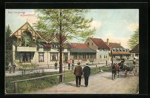 AK Bad Harzburg, Strassenpartie mit Pferdekutsche