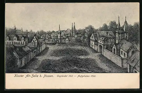 Künstler-AK Alt Zella / Nossen, Das Kloster