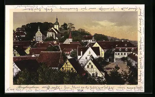 AK Burgbernheim, Teilansicht mit Gasthaus und Apotheke