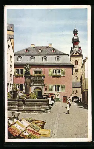 AK Kochem a. d. Mosel, Marktplatz mit Ständen