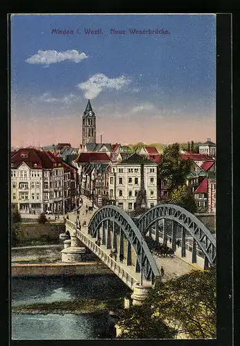 AK Minden i. W., Neue Weserbrücke