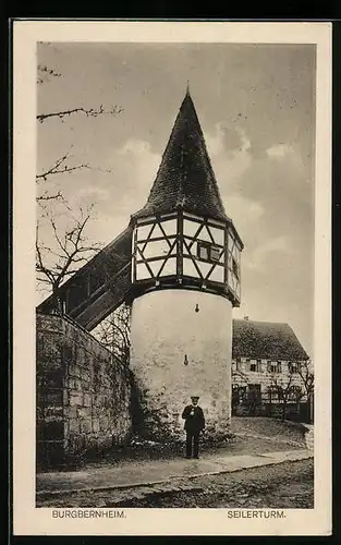 AK Burgbernheim, Strassenpartie am Seilerturm